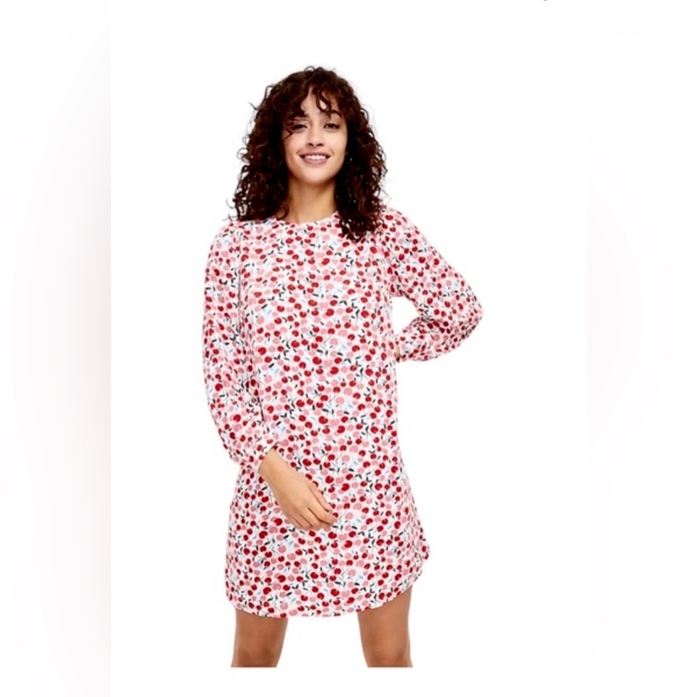 NWT LOFT CHERRY DRESS IN FUN REDS AND PINKS- XS